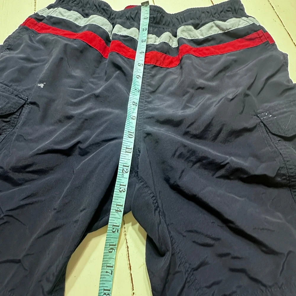 L.L. Bean Cargo Swim Trunks Quick Dry Striped Nylon Lined Shorts Men L 011G2 USA